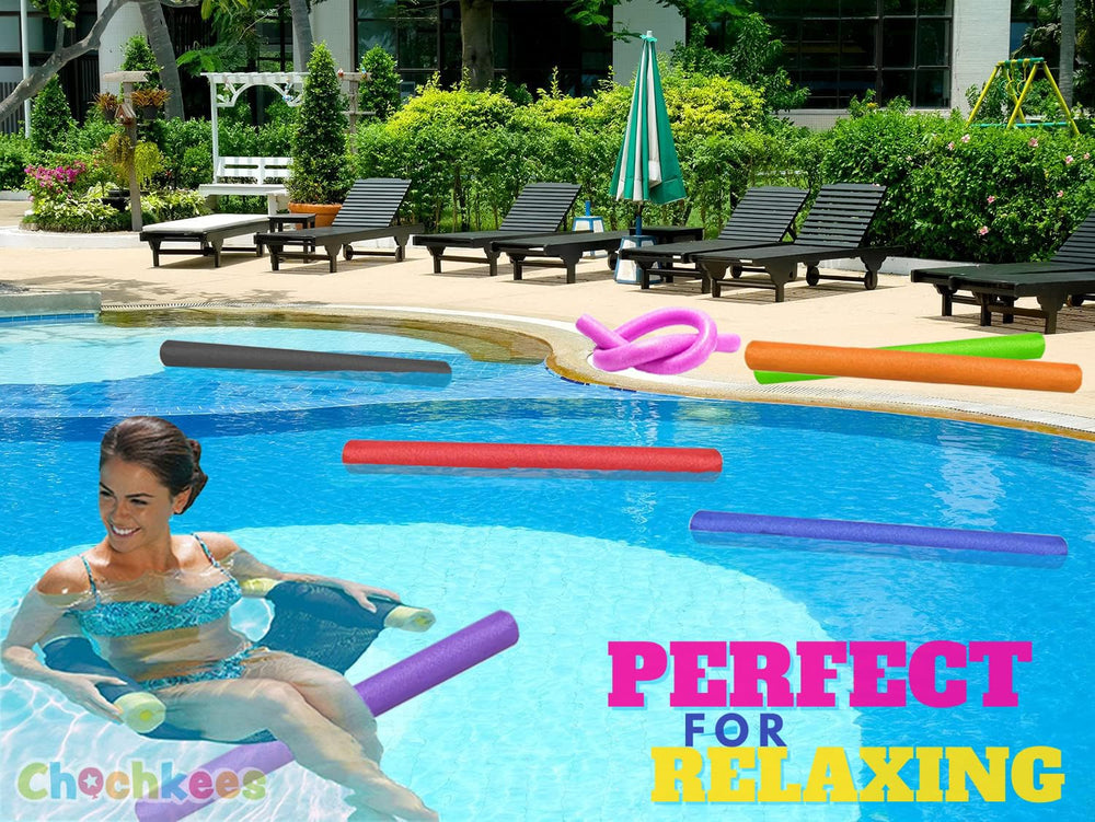 Chochkees orange dual-tone noodle versatile for beach and pool days