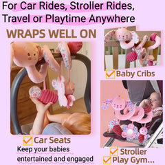 Chochumy Spiral Car Seat Toy bee, enhances early tracking with high-contrast visuals during play