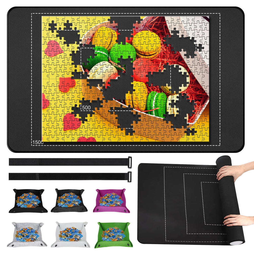 CHODEYE Premium jigsaw mat 46x26 rolled for easy storage and a non-slip base.