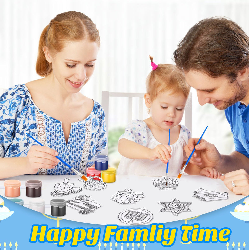 Cholemy Hanukkah paints set with 12 colors for vibrant DIY window art.
