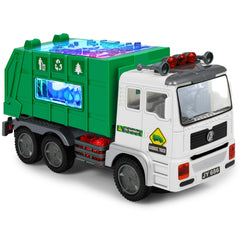 Choopheme garbage truck toy with music and LED lights, front view for interactive play.