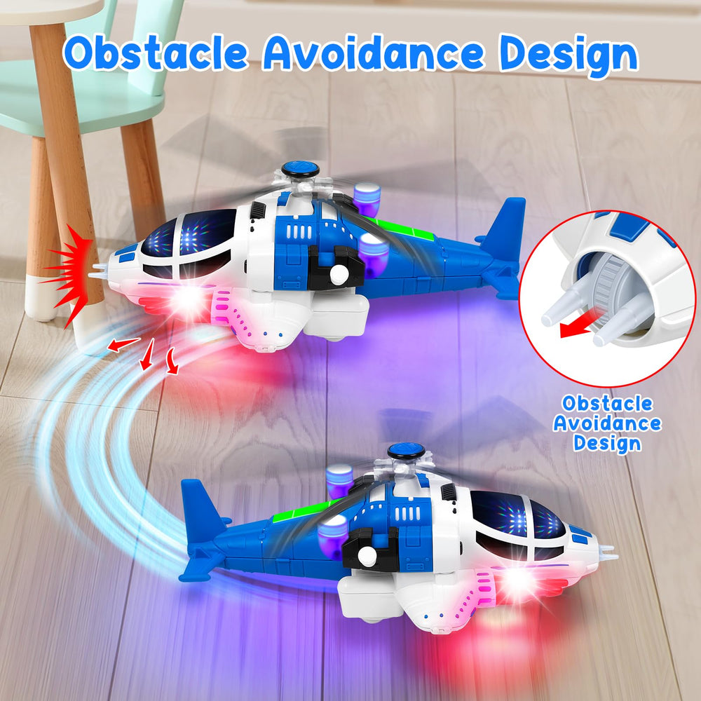 Choopheme helicopter toy uses obstacle avoidance to keep play safe and smooth.