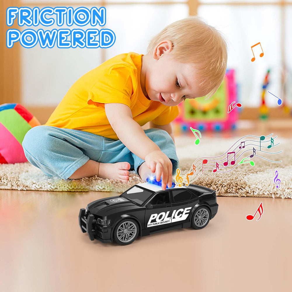 Choopheme police car toy dash buttons trigger realistic sirens for play.