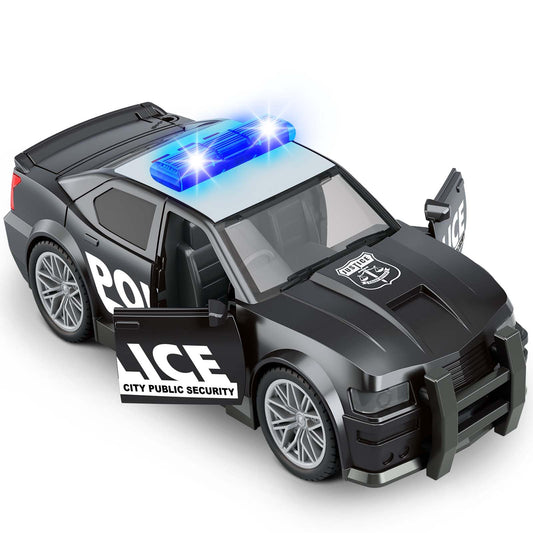 Choopheme police car toy front lights enable immersive pretend missions.