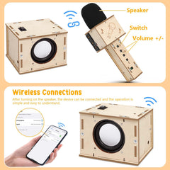 Choopheme Stem Karaoke Kit assembly scene showing quick, kid-friendly setup