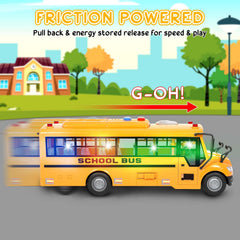 Choopheme Yellow School Bus lights and sounds enhance engaging ride-along playtime.