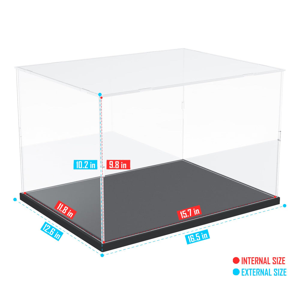 Choowin acrylic display case base, stackable design for layered displays.