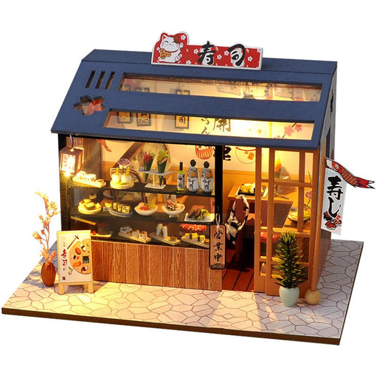 CHOOYIH DIY miniature house kit with LED light for cozy night display