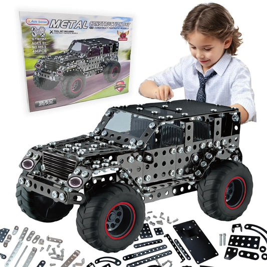 CHOWONE metal truck building kit with 496 pieces for budding engineers.