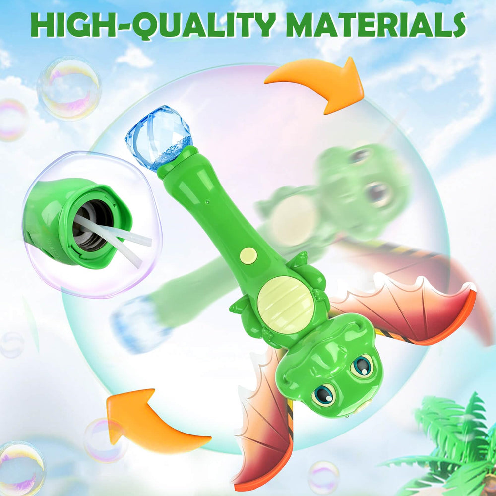 Chridark Dinosaur Bubble Wand removable wings support creative pretend play.