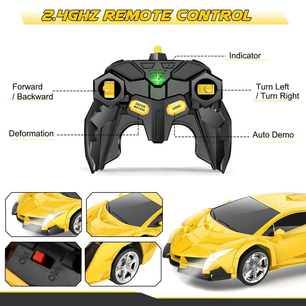 Chridark kid playing with RC car captures cheerful, active moments.