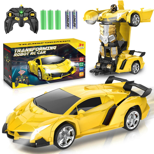 Chridark transforming RC car front view shows sleek design for engaging pretend play.