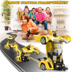 Chridark transforming RC car robot mode transition highlights seamless action for kids.