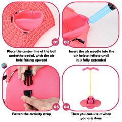 Christoy Pogo ball with removable handle aids balance training.
