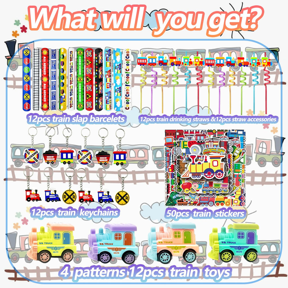 CHSLtmxq train slap bracelets colorful and safe party favors for activities.