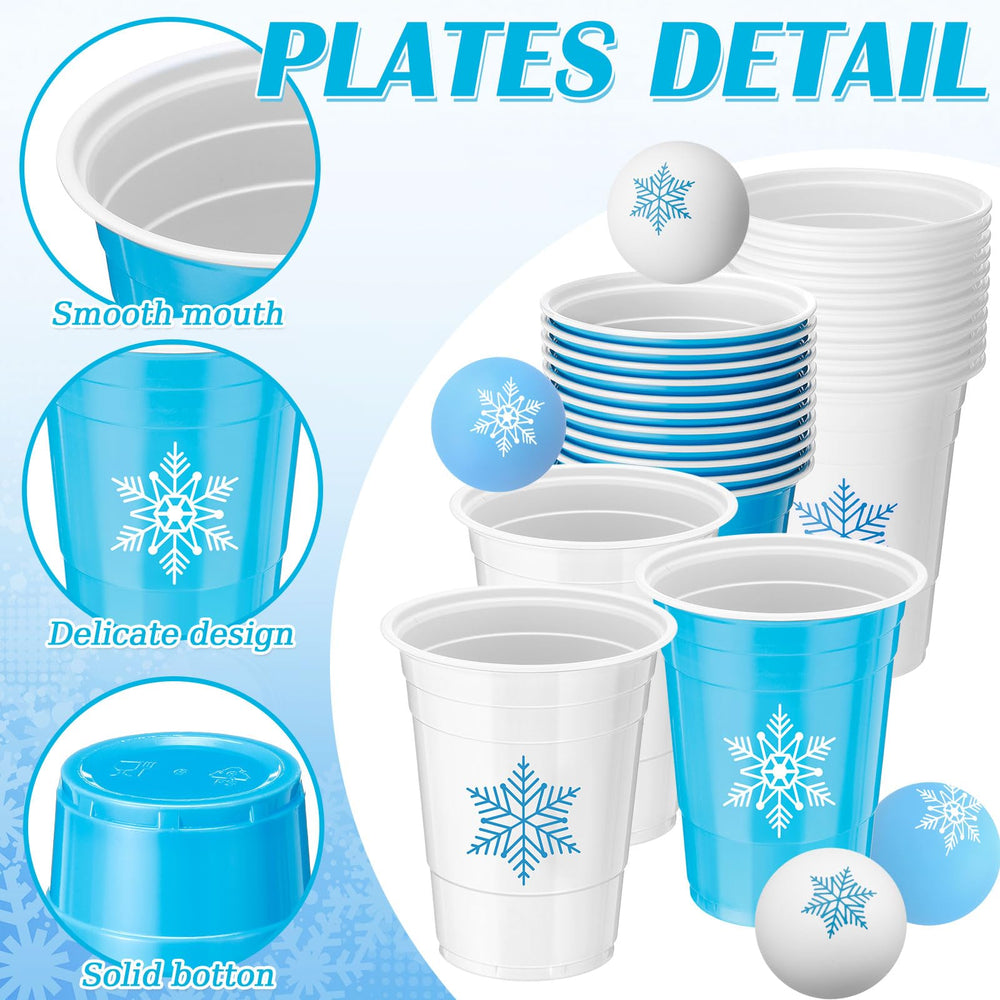 Chuangdi snowflake blue white cups lightweight and easy to recycle