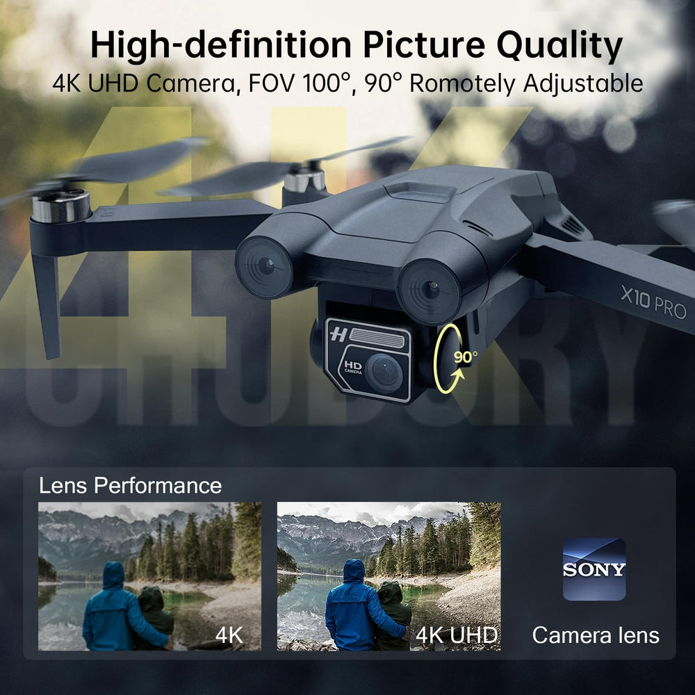 CHUBORY X10 PRO brushless motors ensure quiet, powerful takeoffs and smooth flights.