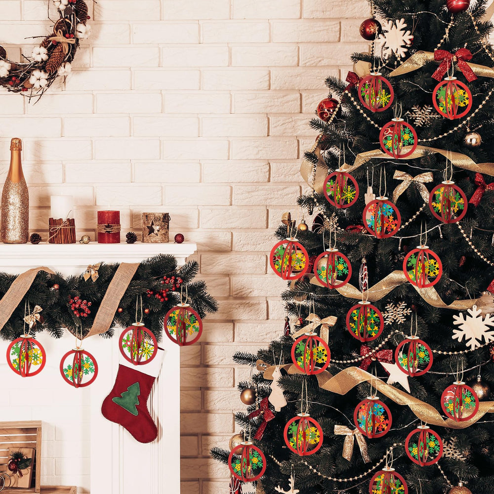 Chunful paintable Christmas wooden ornaments set for family art projects this season.