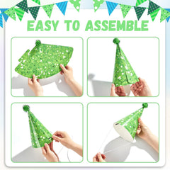 CHUNNIN easy-assemble glitter hats simplify setup for quick celebrations.