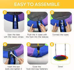 chyxqh heavy-duty 440-lb capacity swing cover on a saucer swing