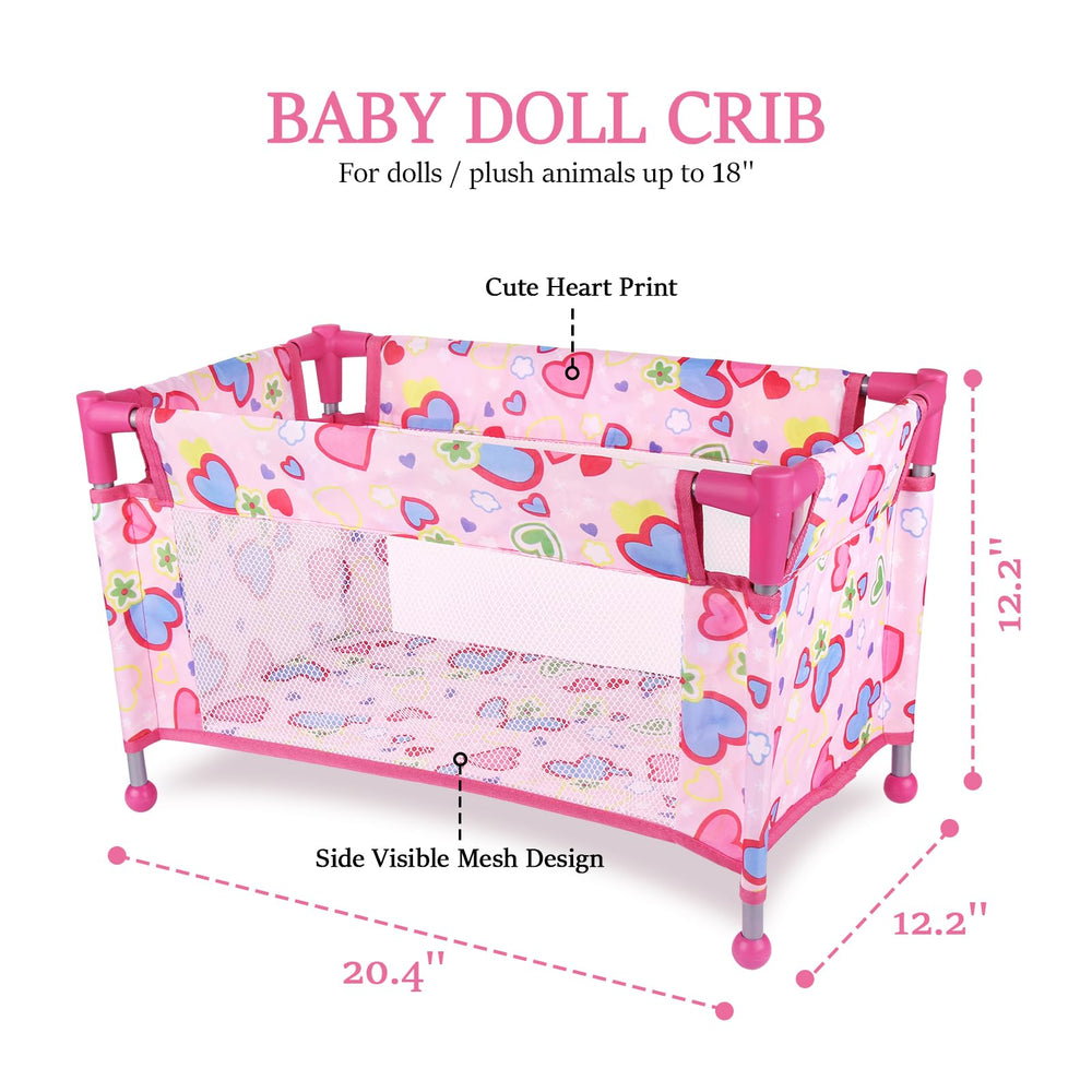Chyyeerkidd toy crib on-the-go with carrying bag for travel