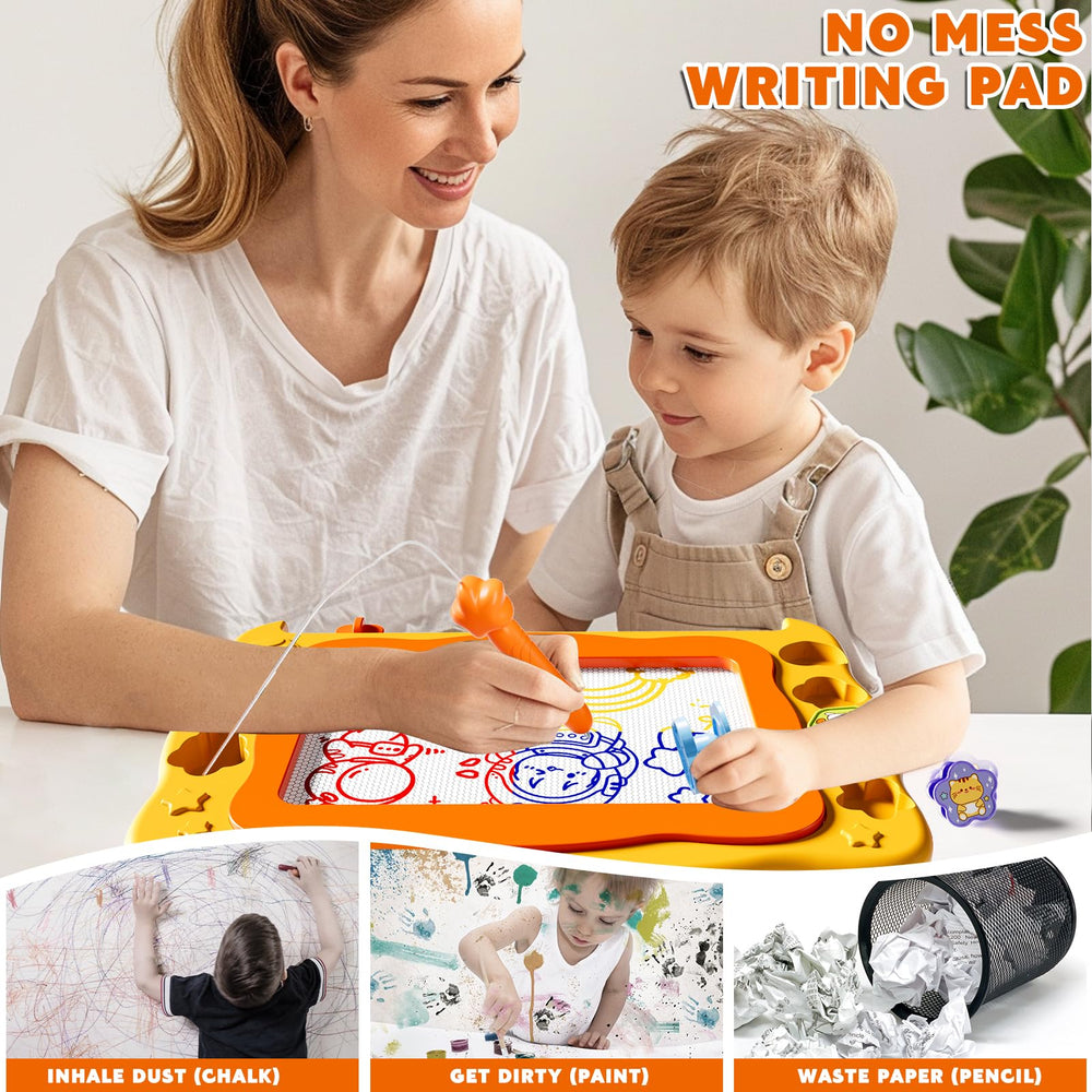 Ci Vetch ergonomic magnetic pen and smooth eraser support easy toddler drawing.
