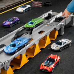 Ci Vetch track storage space keeps small cars organized during play.