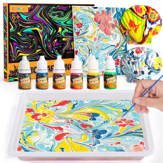 Ci Vetch water marbling kit setup for kids, ready for creativity