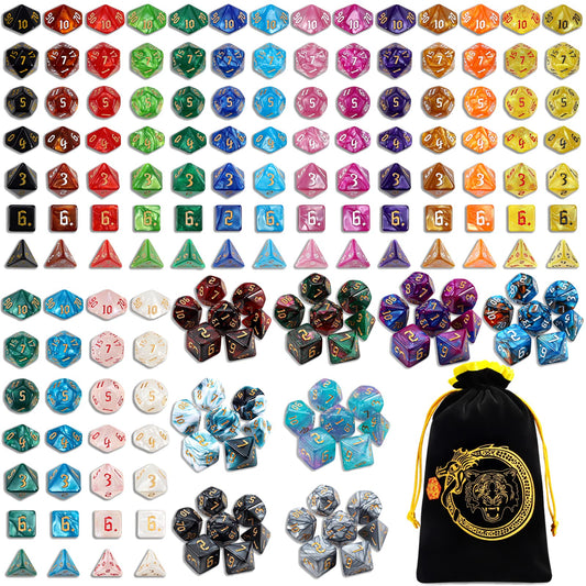 CiaraQ DND Dice Set with 182pcs and bag for easy tabletop play.