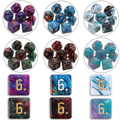 CiaraQ 182-piece set with translucent d20 and d12 for immersive play.