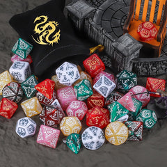 CiaraQ holiday-engraved dice featuring bells and snowflakes
