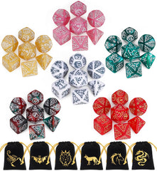 CiaraQ 42-piece polyhedral dice in red for vibrant D&D sessions