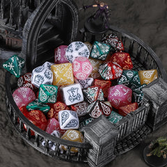 CiaraQ yellow dice stand out during tabletop RPGs