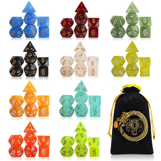 CiaraQ polyhedral D20 dice in monochrome with bold numerals for quick reads.