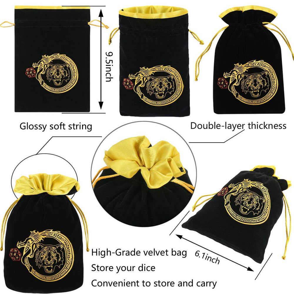 CiaraQ drawstring bag image showing organized, portable dice storage.