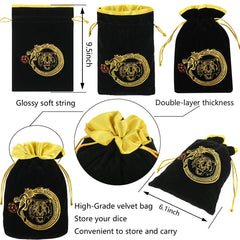 CiaraQ drawstring bag image showing organized, portable dice storage.