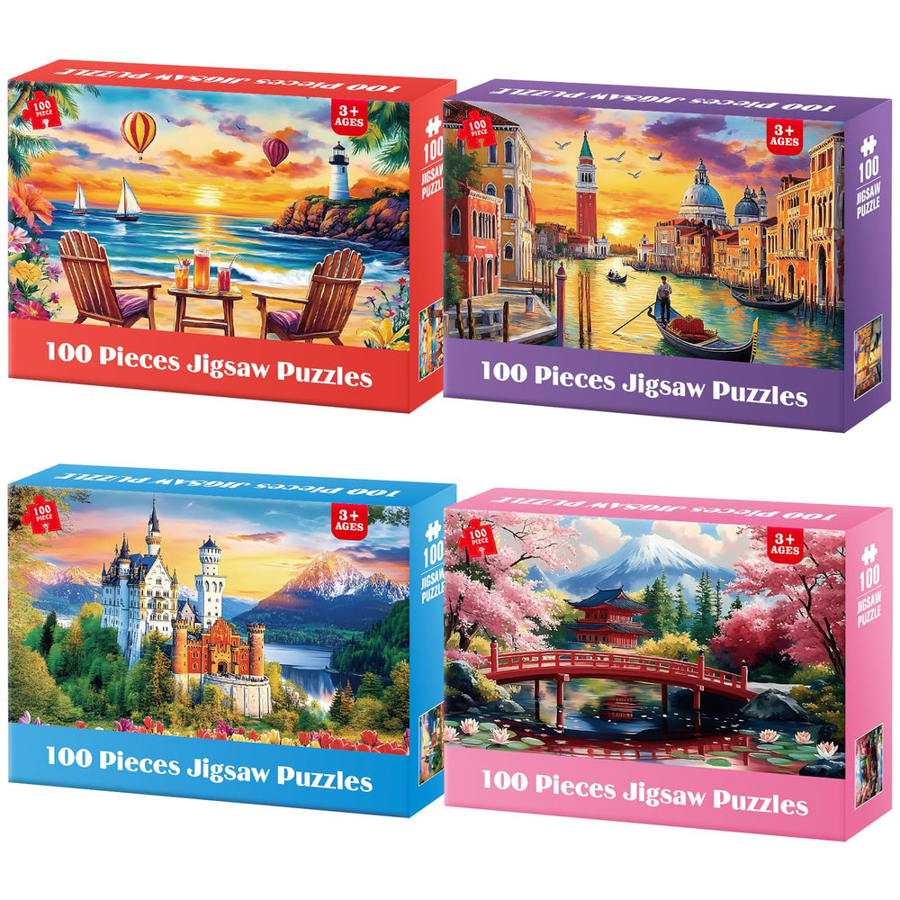 Ciavotie Beach Sunset 100-piece puzzle for family time and vivid color.