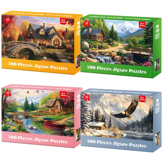 Ciavotie spring-theme 100-piece puzzle for seniors and kids with bright colors