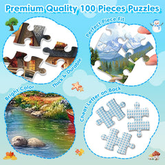 Ciavotie winter-theme 100-piece puzzle for family evenings and calm activity