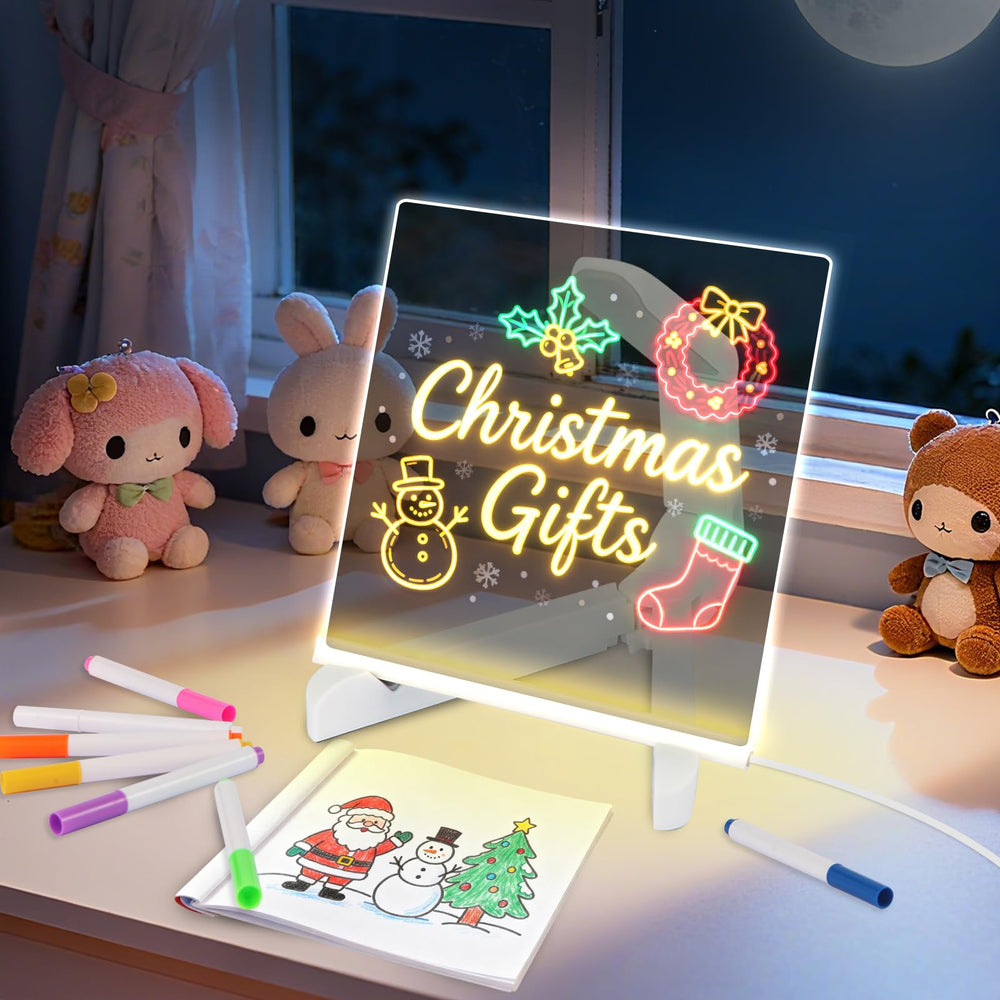 CIBOTIES LED drawing board with glow surface for bright doodles and notes.