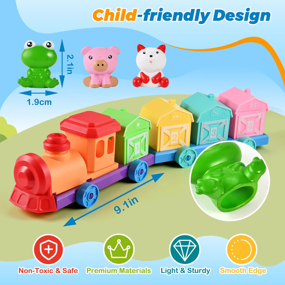 Ten farm animal finger puppets for language and imitation play