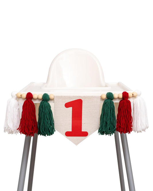 CIEQR Christmas first birthday high chair banner decor adds festive charm to photos.
