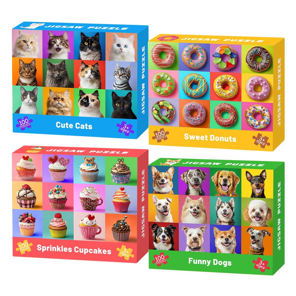Ciesa dogs 100-piece puzzle pack enhances visual recognition and focus.