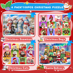 Ciesa dogs puzzle pack: 100 pieces featuring playful dogs for family fun.
