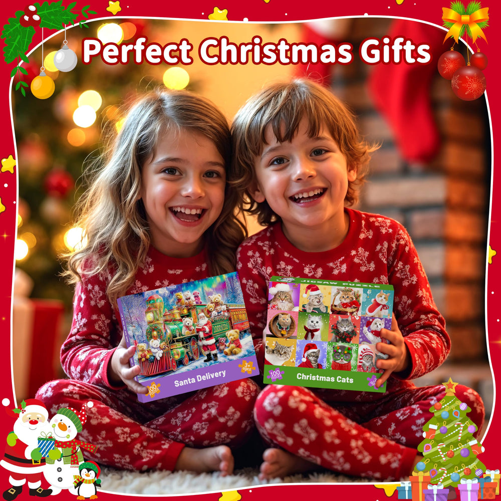 Ciesa Santa gifts puzzle: festive 100-piece design for holiday play.