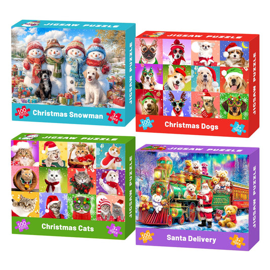Ciesa snowman puzzle: 100-piece set for cozy holiday play.