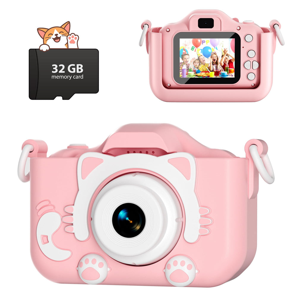 CIMELR Kids Camera front view with protective silicone case for safe play.
