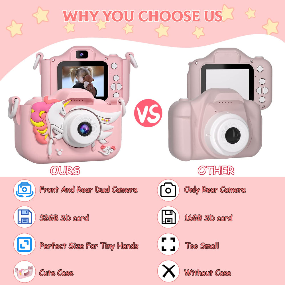 CIMELR kid's camera with IPS eye protection screen for comfortable viewing