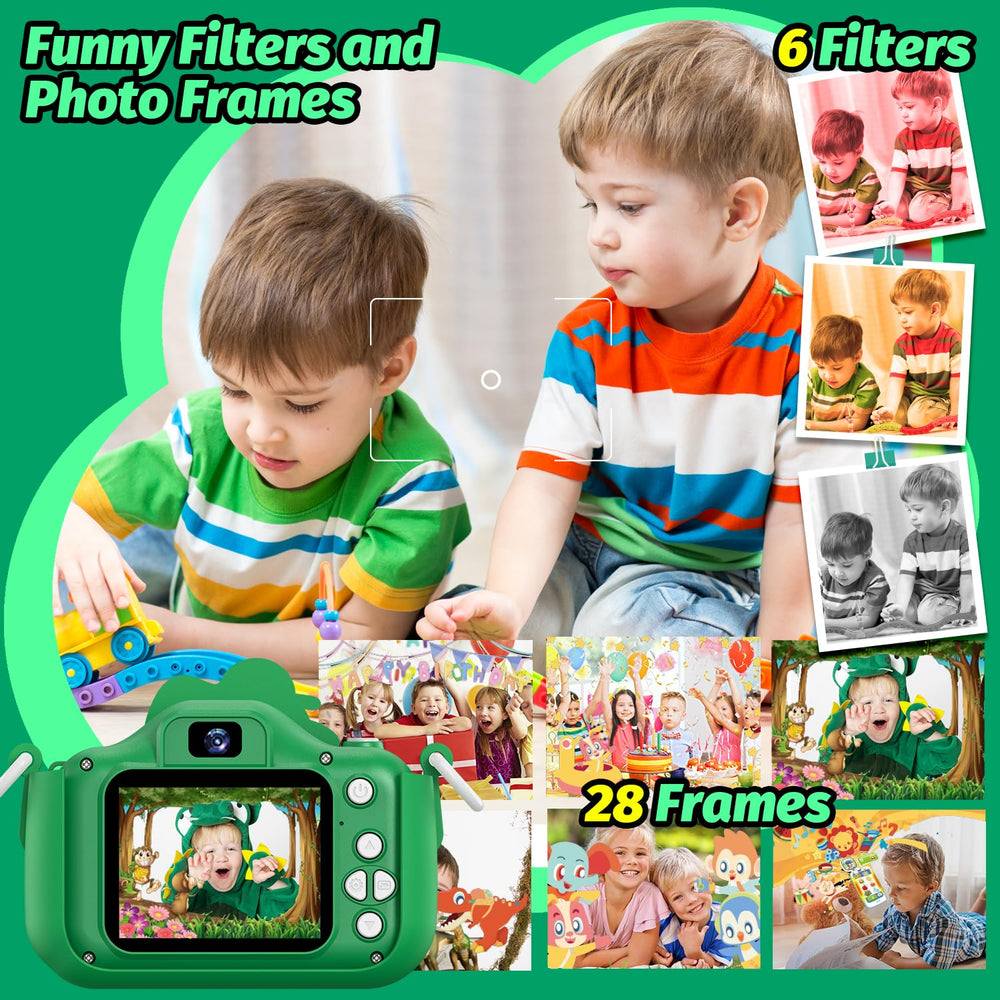 Cimizi dinosaur camera 32GB SD card shown with ample storage for photos