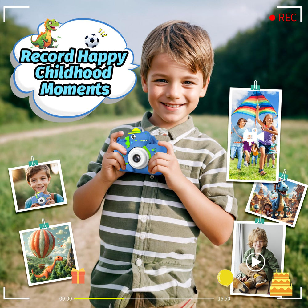 Cimizi dinosaur kids camera with lanyard ready for outdoor adventures